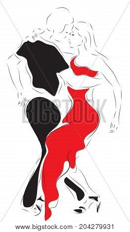 Salsa Dancing Couple. Latino Music Dance Performance