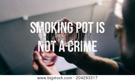 Glass Bongs For Smoking Pot Close-up Soft Focus.  Smoking Pot Is Not A Crime