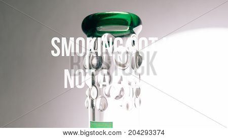 Glass Bongs For Smoking Pot Close-up Soft Focus.  Smoking Pot Is Not A Crime