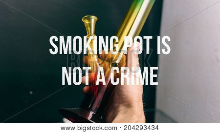 Glass Bongs For Smoking Pot Close-up Soft Focus.  Smoking Pot Is Not A Crime