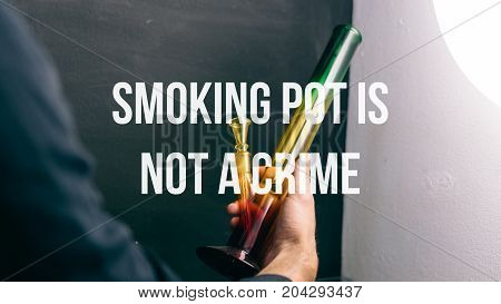 Glass Bongs For Smoking Pot Close-up Soft Focus.  Smoking Pot Is Not A Crime
