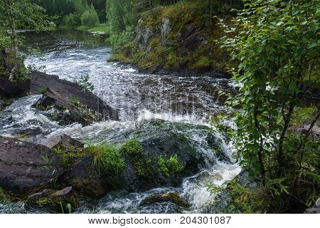 At The Waterfall Kivach, Karelia.
