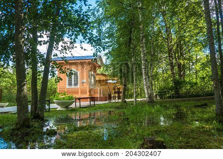 Pavilion Above The Spring Marcial Waters In Karelia, On 8 August 2017.
