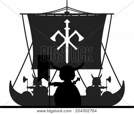 Viking Ship Silhouette 38.eps