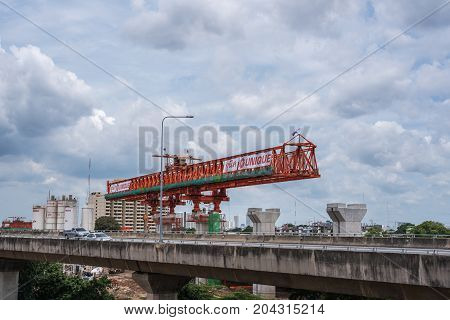 Construction Site Of Sky Train Bangsue-rangsit