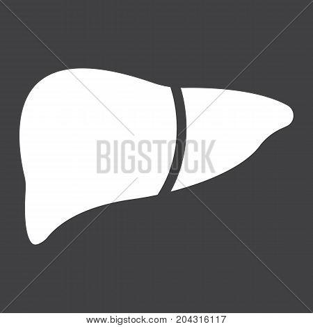 Liver glyph icon, medicine and healthcare, human organ sign vector graphics, a solid pattern on a black background, eps 10.