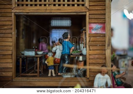 Asian Clay Doll With Ancient Lifestyle Model