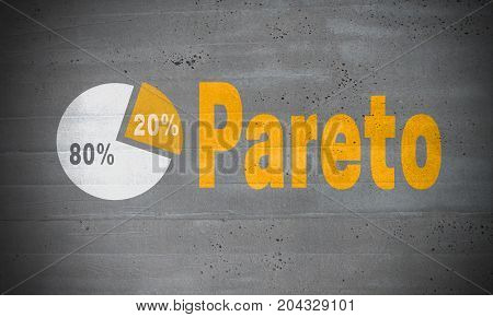 Pareto on concrete wall concept background picture