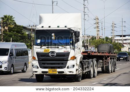 View Landscape Of Traffic Road And Truck On Street At Amphoe Phra Samut Chedi