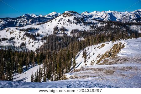 High Altitude Mountain Peaks in the High Country of Colorado Rocky Mountains of Wolf Creek Pass Winter Wonderland Landscape