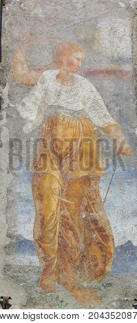 Frescoes On The Case Cazuffi-rella In Trento