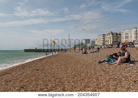 24 of August, 2017, Editorial photo of Brighton beach, Brighton, UK Great Britain England