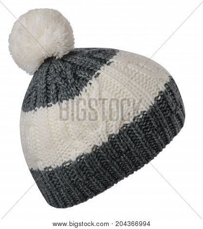 Knitted Hat Isolated On White Background