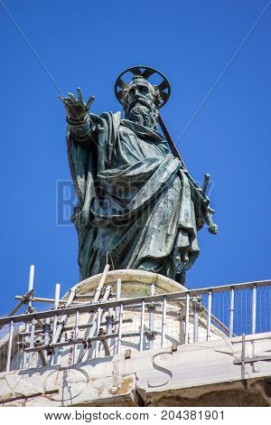 Detail Of Marco Aurelio Column In Rome Italy