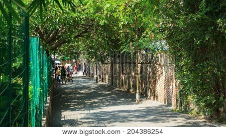 Tourists Walk At Gulangyu Islet Street
