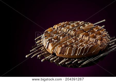 Round Cookies On A Dark Background