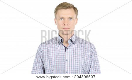 Serious Middle Age Businessman Isolated On White Background