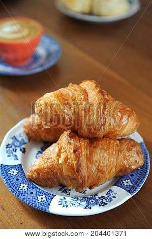 Fresh croissants or fresh bread for morning set