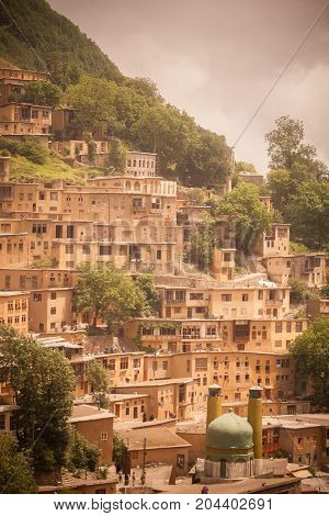 general view of the Masuleh village in Iran.