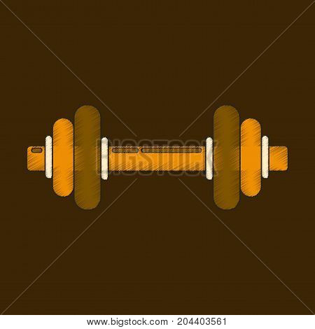 flat shading style icon dumbbell muscular powerlifting
