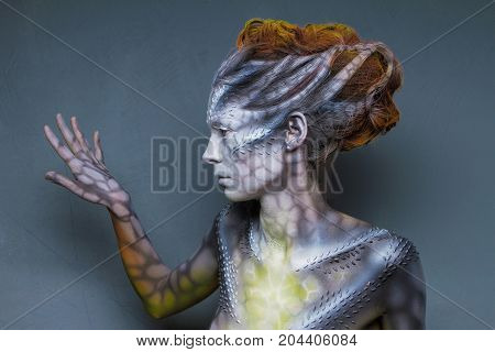 Body Art. Fantasy Animal - Woman Dragon