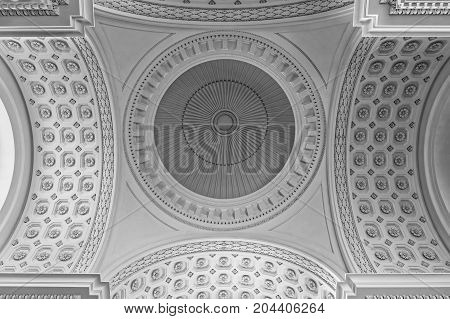 Roskilde Denmark - August 08 2015: Roskilde cathedral is the main burial site of Danish monarchs. Roskilde is a city in Denmark located on the sea on the island of Sjælland.