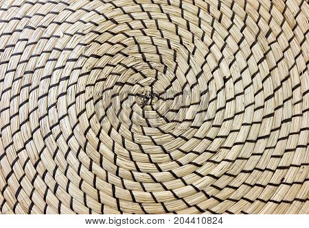 Background Pattern Brown Square Handicraft Weave Texture Wicker Surface for Furniture Material.