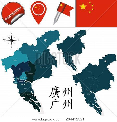 Map Of Guangzhou With Divisions