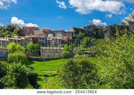 Village Gilette in Regional nature park of the Azure PreAlps France