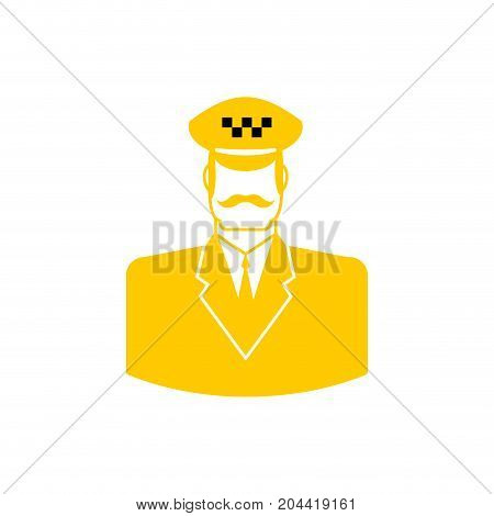 Taxi Driver Icon Cabbie Sign. Cabdriver Symbol. Vector Illustration