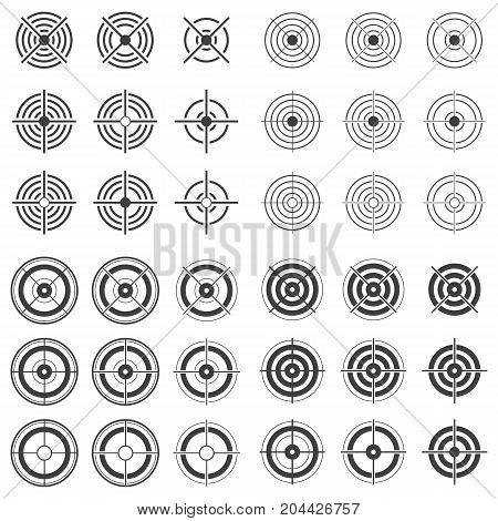 Set of abstract target icons. Vector terget signs.
