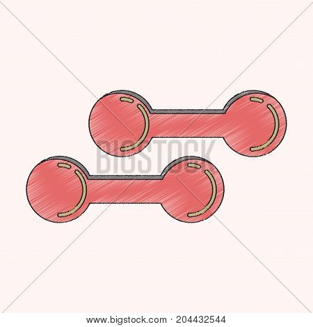 flat shading style icon dumbbells gymnastics training