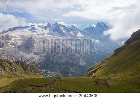 View Of Marmolada Glacier From Arabba Cable Car