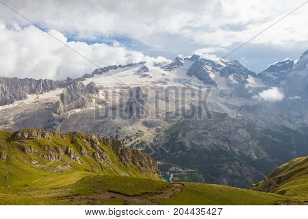 View Of Marmolada Glacier From Arabba Cable Car