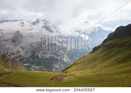 View Of Marmolada Glacier From Arabba Cable Car
