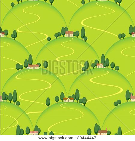 toskanska landskapet, hus på landet på backen