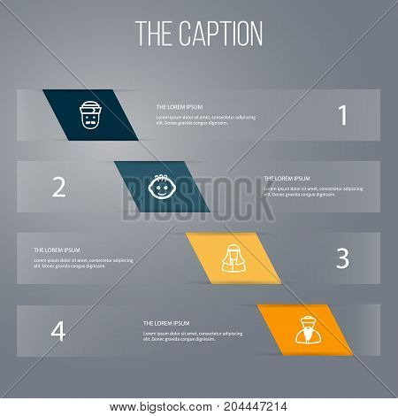 Outline People Set Of Muslim, Mullah, Cooker And Other Vector Objects