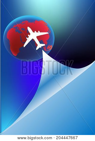 plane vector/ Brochure cover/ Swirl abstract background/ Eco friendly Info graphics design template/ plane concept with background design/ Nature elements