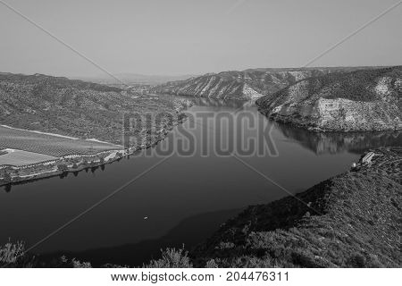 Viewpoint to the river ebro in Fayon, Zaragoza, Spain.