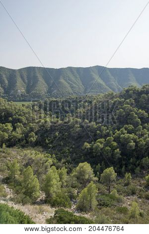 Viewpoint to the river ebro in Fayon, Zaragoza, Spain.