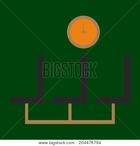 Icon in flat design for airport waiting hall