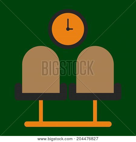 Icon in flat design for airport waiting hall