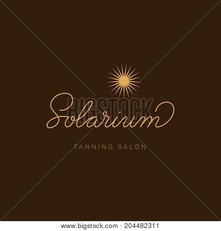 Solarium Tanning Salon Logo. Vector Signboard. Lettering logotype