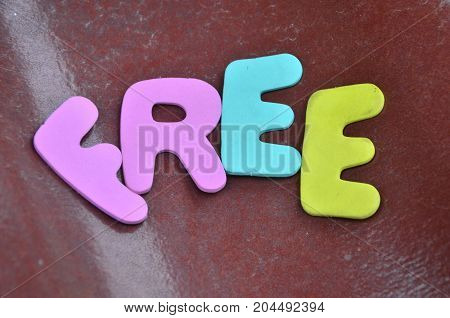 word freee on a  abstract colorful background