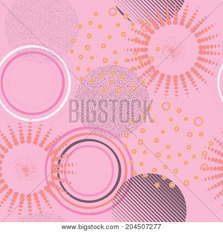 Abstract geometric seamless pattern with circles. Abstract design paper covers fabric interior and other surfaces.