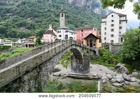 The Village Of Bignasco On Magga Valley