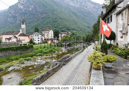 The Village Of Bignasco On Magga Valley
