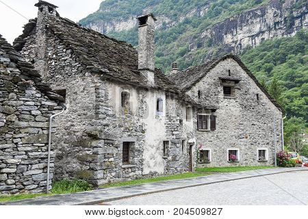 The Village Of Bignasco On Magga Valley