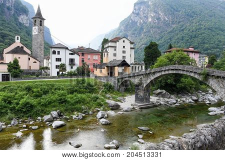 The Village Of Bignasco On Magga Valley