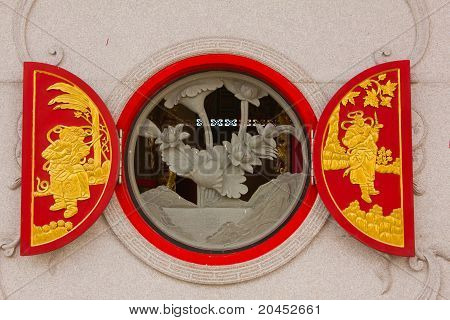 Cirkel venster In Chinese tempel
